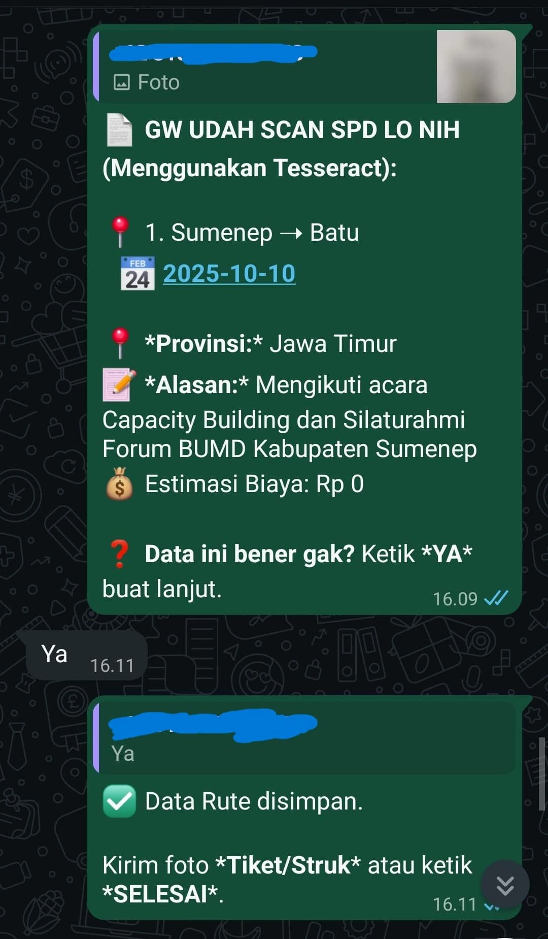 Perdin (perjalanan dinas) Bot